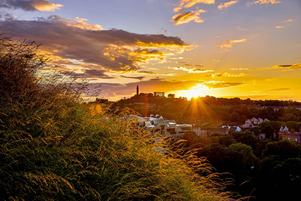 Summer Sunset behind Calton Hill - Spectacular Edinburgh Photography