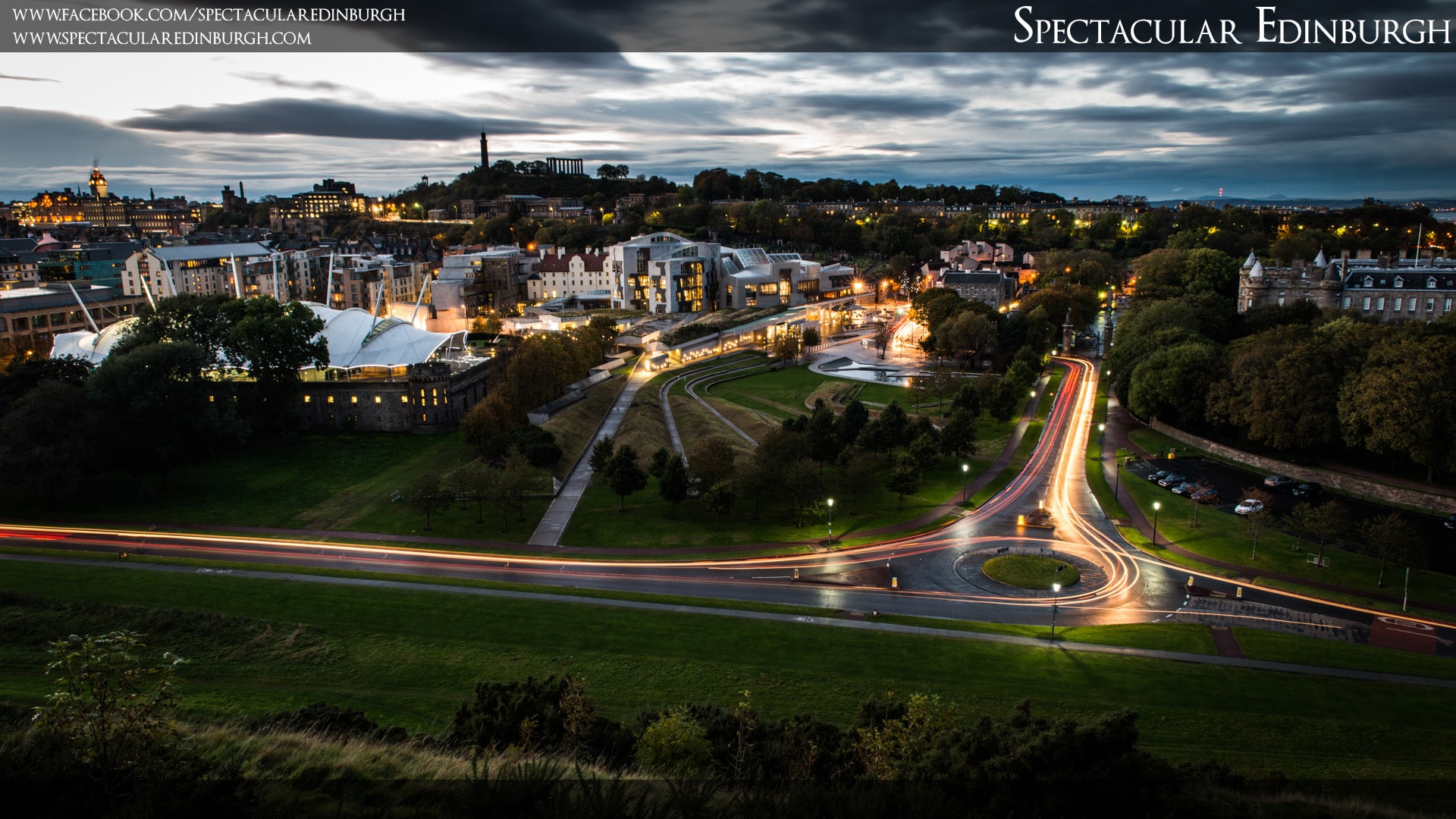 Wallpaper 3 - Light Trails at Holyrood - Spectacular Edinburgh Photography