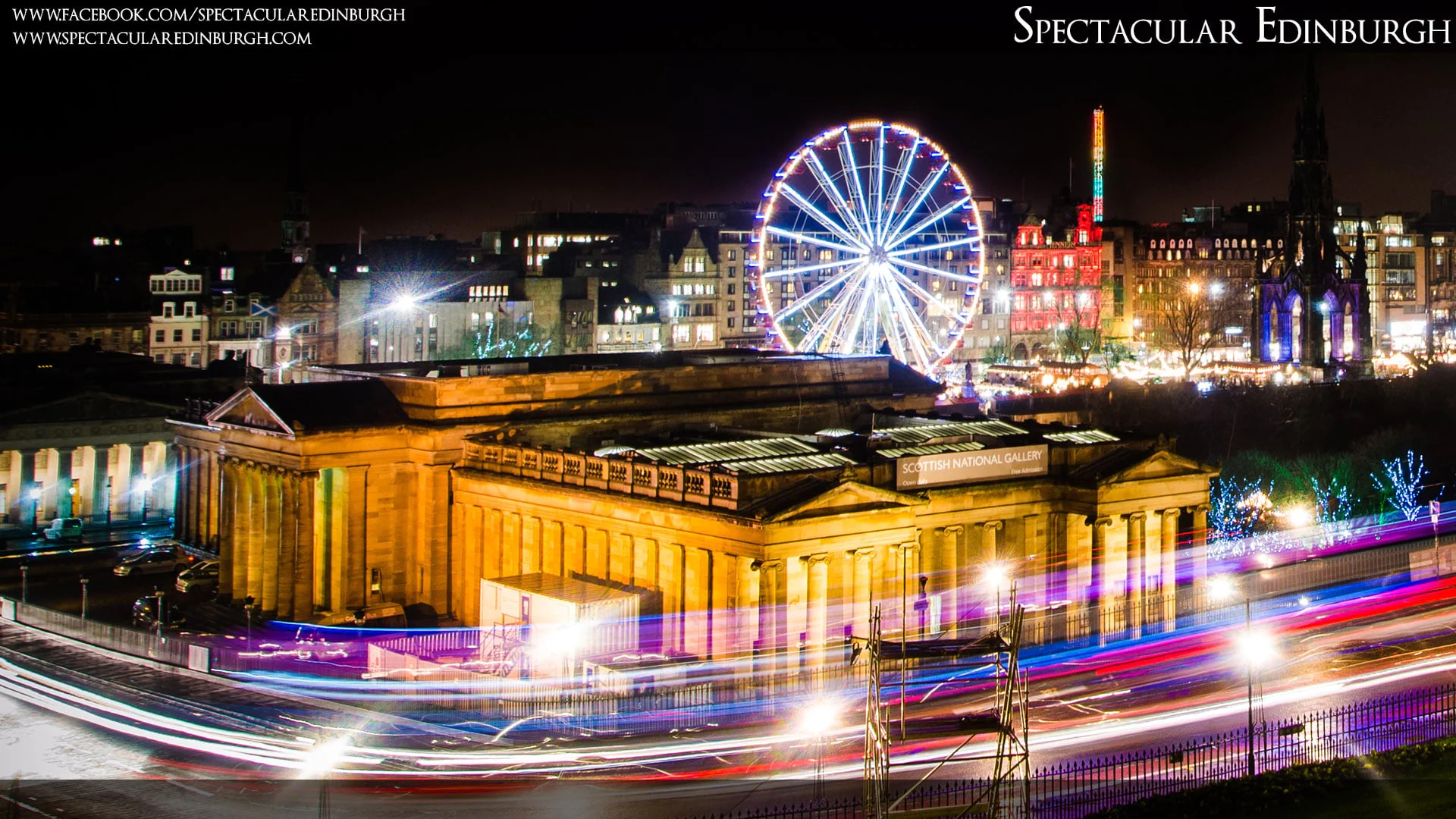 Wallpaper 8 - Light Trails at Edinburgh's Christmas - Spectacular Edinburgh Photography