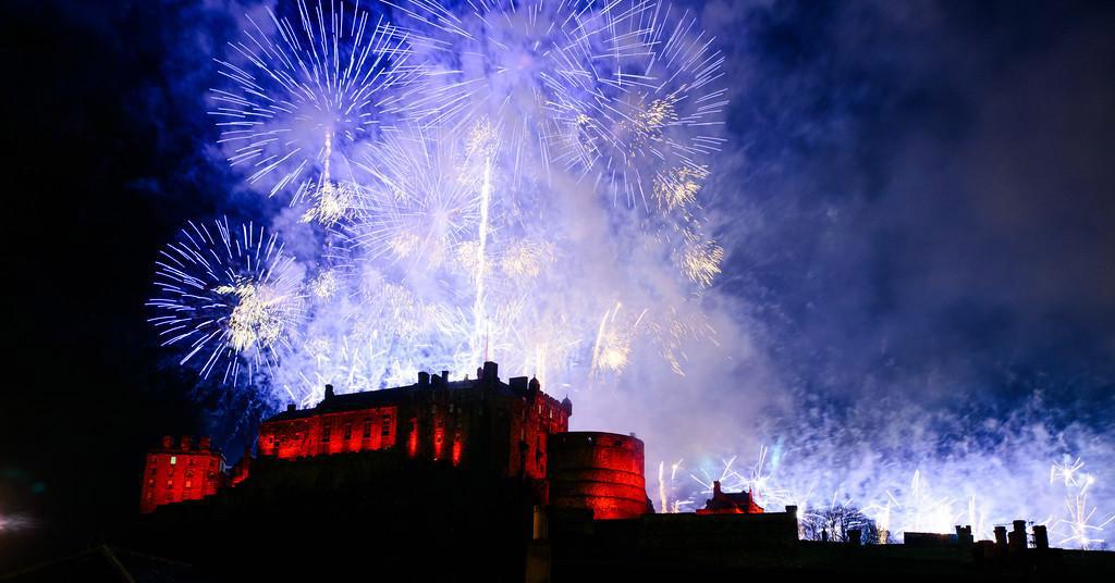 Fireworks over Edinburgh Castle at Hogmanay